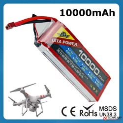 IATA High Performance RC Drone Battery 35C Continuous 70C Burst 11.1V 10000mAh Lipo Battery for UAV
