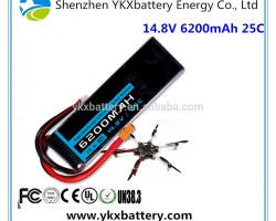 High discharge 14.8V 6200mAh 25C lipo battery packs for RC helicopter