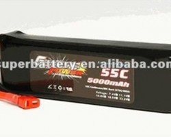 45C 5000mAh C-rating lithium polymer battery packs for models flight
