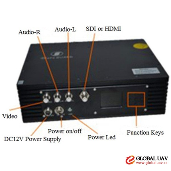 AV l<em></em>ink Wireless HD Video COFDM Transmitter 15km - 20km for Police & UAV & Military Application