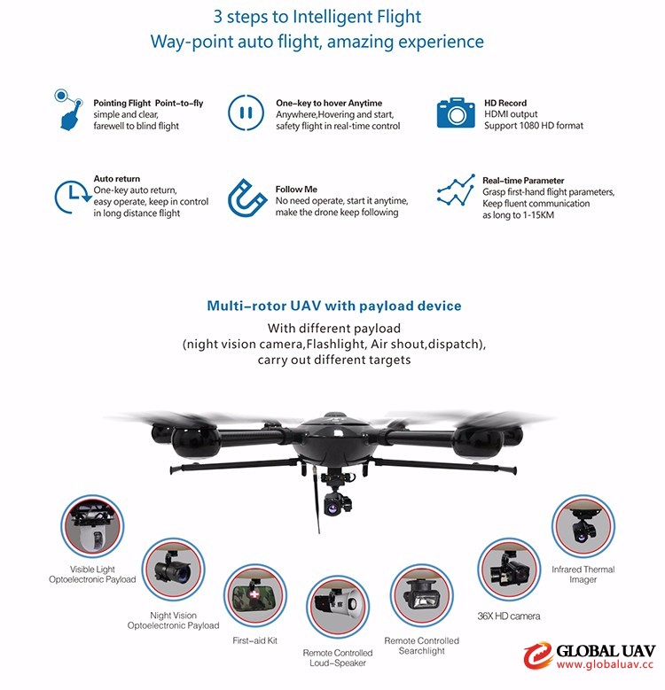High quality police drone professional, professio<em></em>nal drone uav, multiple payload drone wih camera