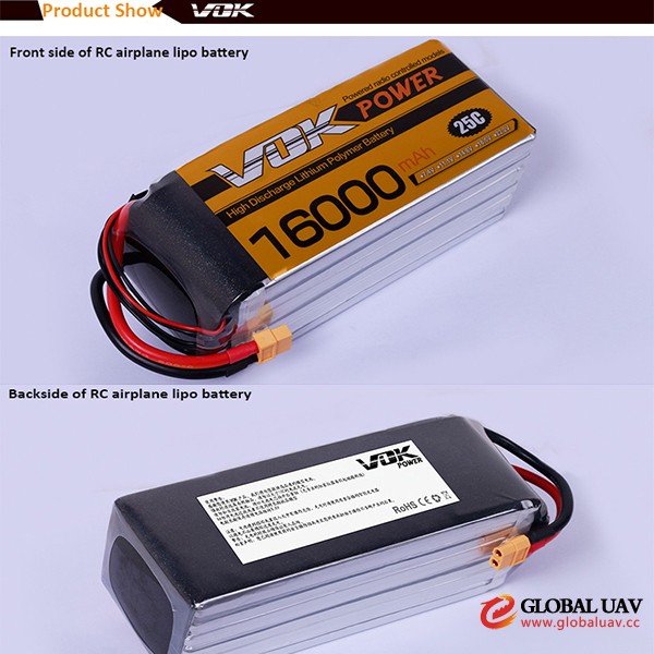 VOK 25C Lipo Battery 6S 22.2V 16000mAh for UAV