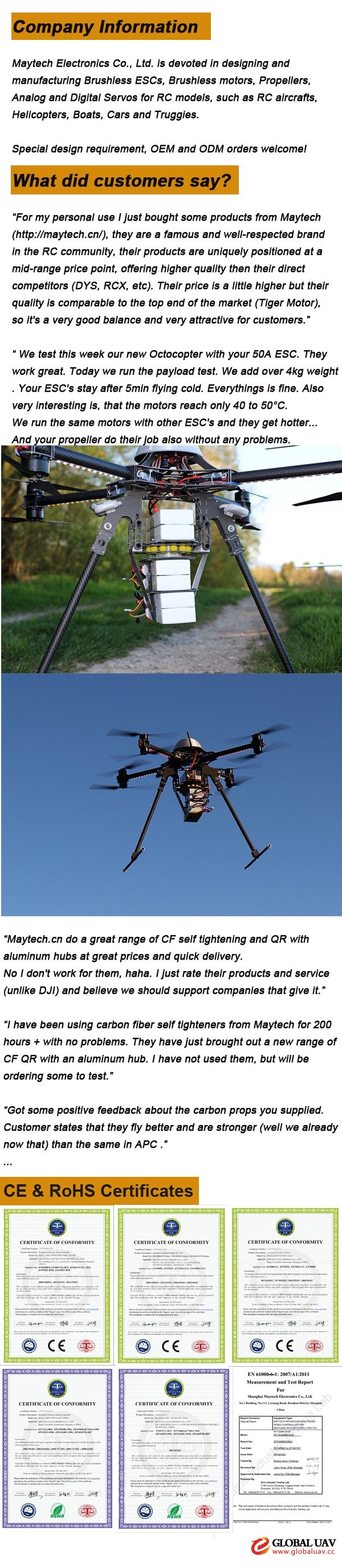 Maytech carbon fiber balsa composit propellers 30.0<em></em>x10.0inch hobby parts for drone kit