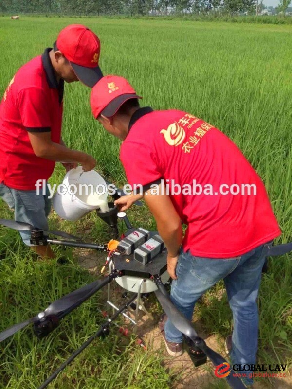 Mas flight weight 18KG XYX-803 UAV Agricultural Crop sprayer drone with 2x 6S 12000mAh rechargeable battery operated