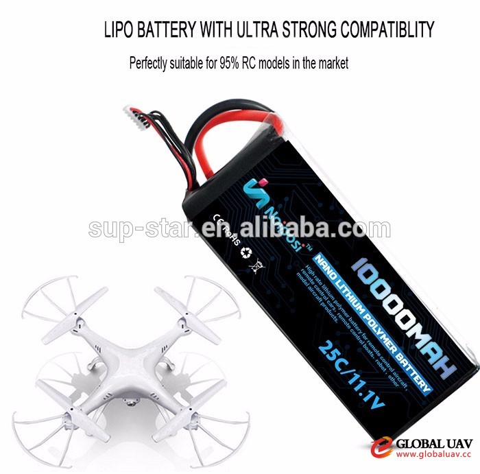 Rechargeable 3S 10000mAh UAV chargers lipo battery for RC