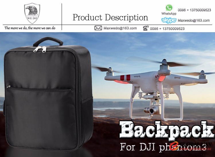 Easy Carrying Special Customized Waterproof DJI Phantom 3 Backpack Bag for DJI Quadcopter Drones, UAV, Aerial Drones
