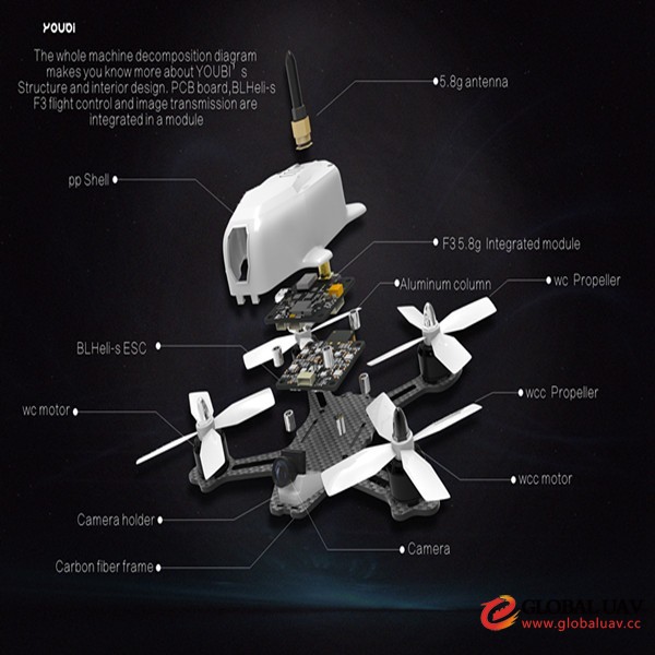 Youbi XV-130 China RC Toys 1360-3600kv Brushless Motor Long Distance UAV Drone