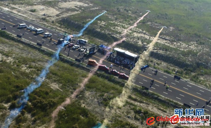 On June 14, a fleet of fixed-wing UAVs made by Zero Tech flew over the air. On the same day, Zero Tech held fixed-wing UAV cluster formation show at the Drone Industry Park of Free Trade Zone and Lingang Region in Tianjin Port. 