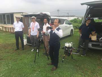 Oil-electric Hybrid Agricultural Drone Landing in Japan